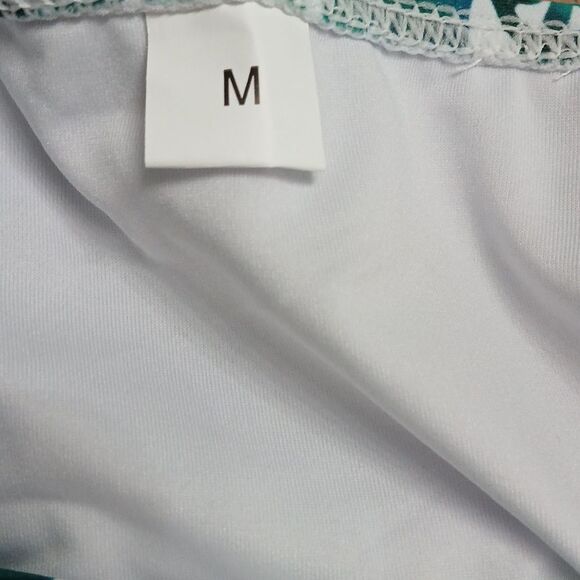 Tropical green fern halter v neck bathing suit swim suit  Sz M NWOT - Picture 5 of 6